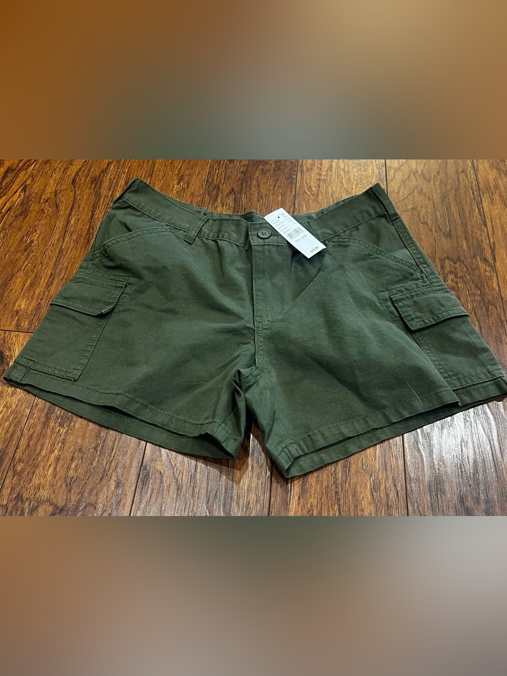 John Galt Olive Green Utility Cargo Shorts Womens SZ S